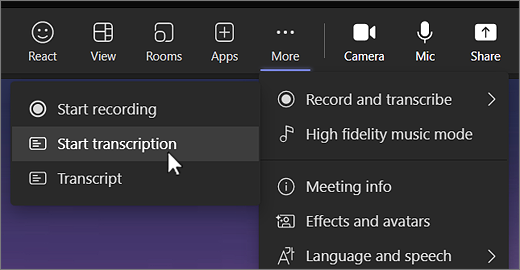how to record and transcribe microsoft teams meeting